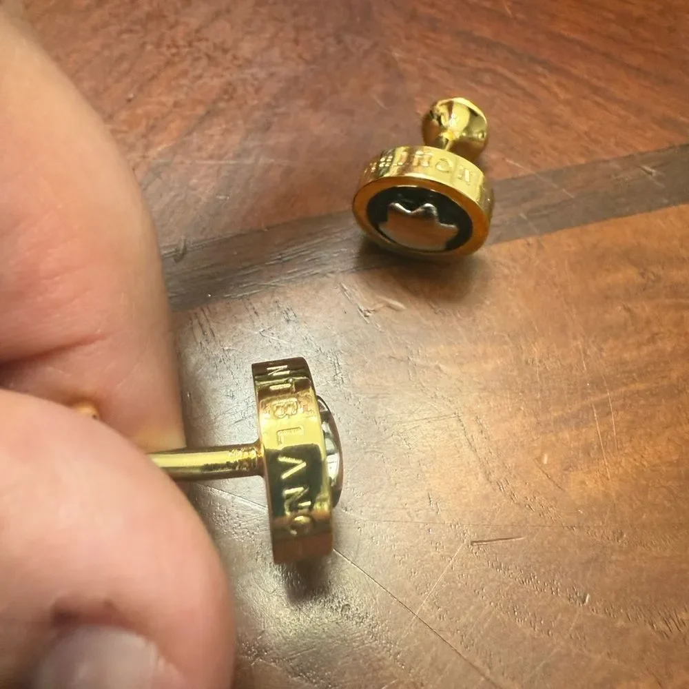 New Montblanc gold tone and black Cufflinks